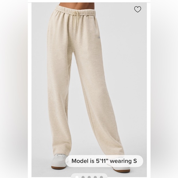 ALO Yoga Pants - Accolade Straight Leg Sweatpant -Oatmeal Heather-L-NWT